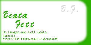 beata fett business card